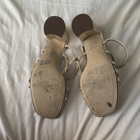 Gold Platform Heels with Straps - Picture 4 of 4